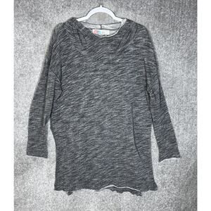 Free People Dark Heather Gray Long Sleeve Pullover
